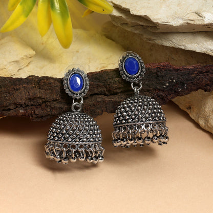 Exclusive Blue Color Oxidised Earrings Designed For Women’S Festivals, Cultural Events, And Party Fashion