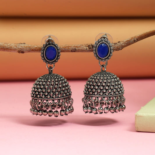 Exclusive Blue Color Oxidised Earrings Designed For Women’S Festivals, Cultural Events, And Party Fashion