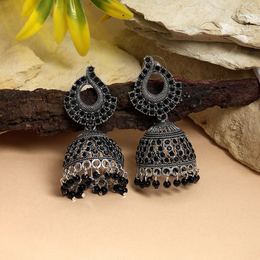 Classic Black Color Oxidised Earrings Perfect For Festivals, Engagements, And Women’S Traditional Jewelry