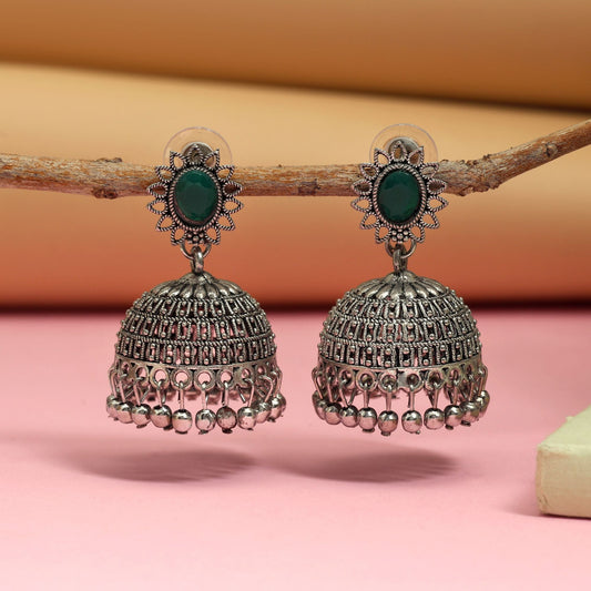 Beautiful Green Color Oxidised Earrings Perfect For Women’S Daily Styling, Wedding Wear, And Festive Outfits