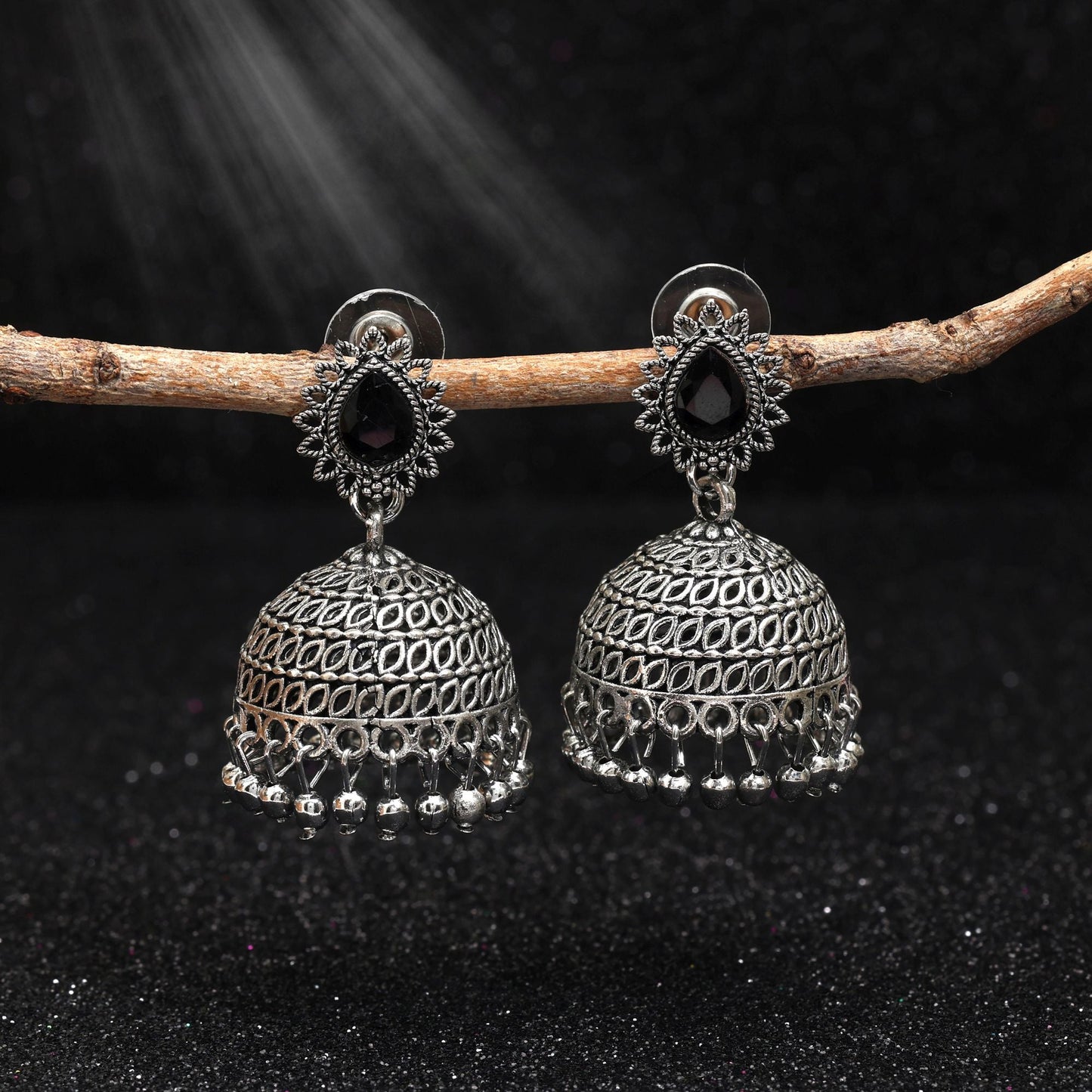Attractive Black Color Oxidised Earrings Perfect For Brides, Festivals, And Women’S Ethnic Styling Jewelry