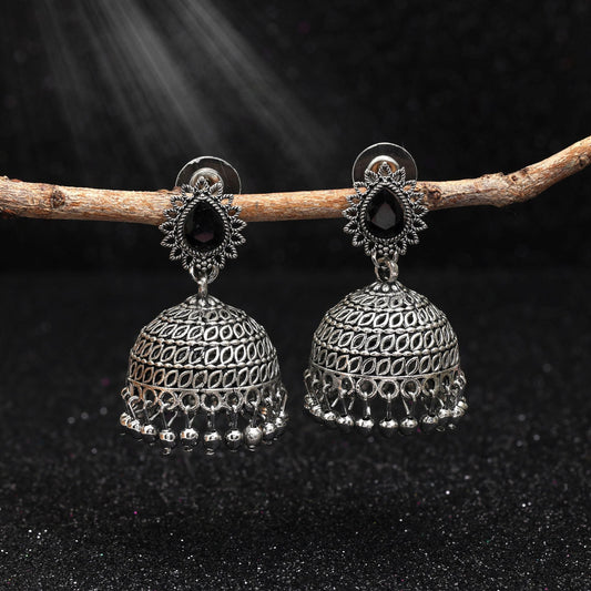 Attractive Black Color Oxidised Earrings Perfect For Brides, Festivals, And Women’S Ethnic Styling Jewelry
