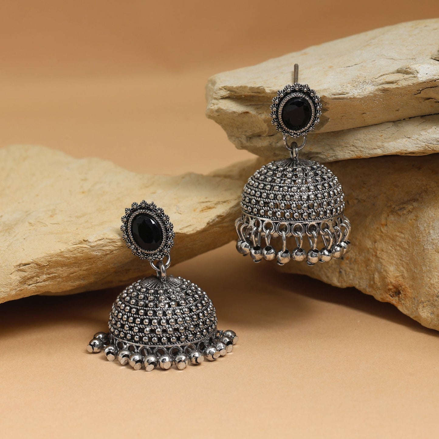 Classic Black Color Oxidised Earrings Perfect For Festivals, Wedding Outfits, And Ethnic Jewelry Fashion