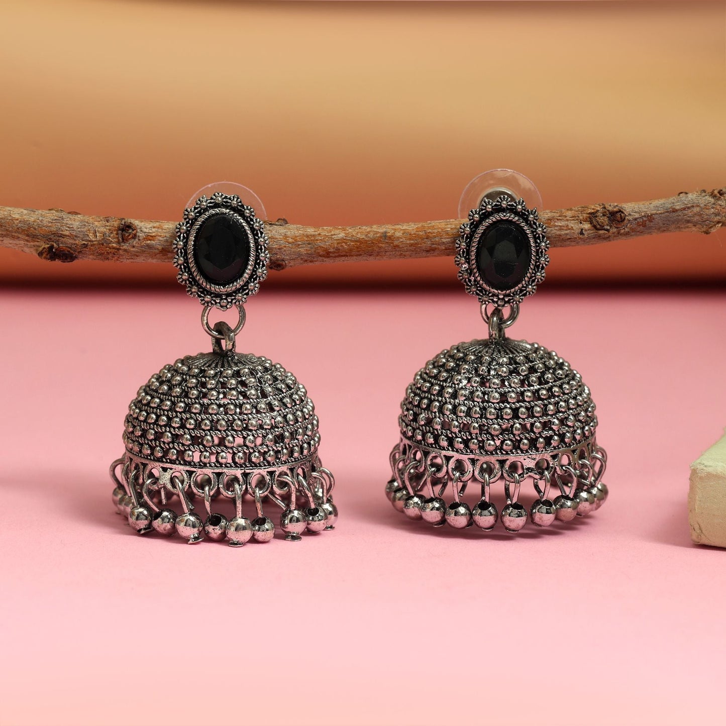 Classic Black Color Oxidised Earrings Perfect For Festivals, Wedding Outfits, And Ethnic Jewelry Fashion