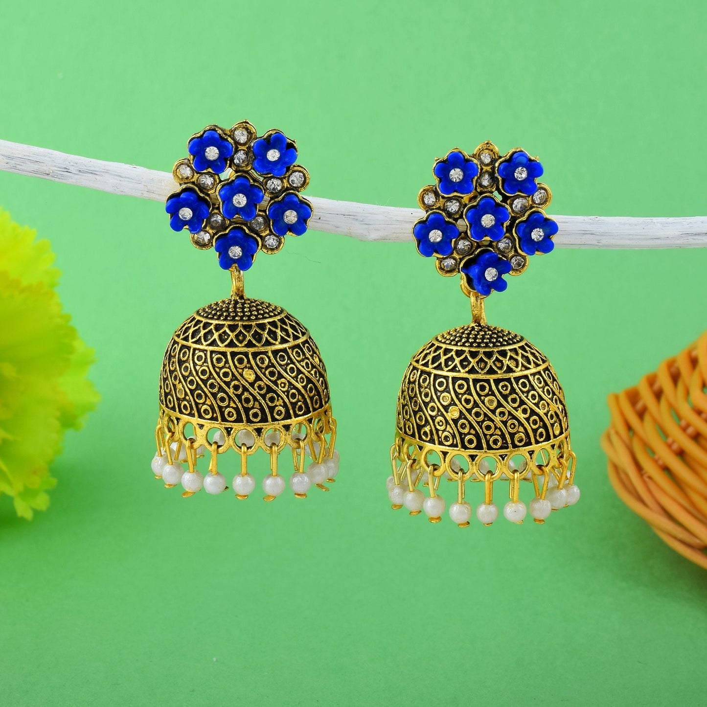 Stylish Blue Color Oxidised Earrings Perfect For Women’S Festivals, Functions, And Ethnic Outfits