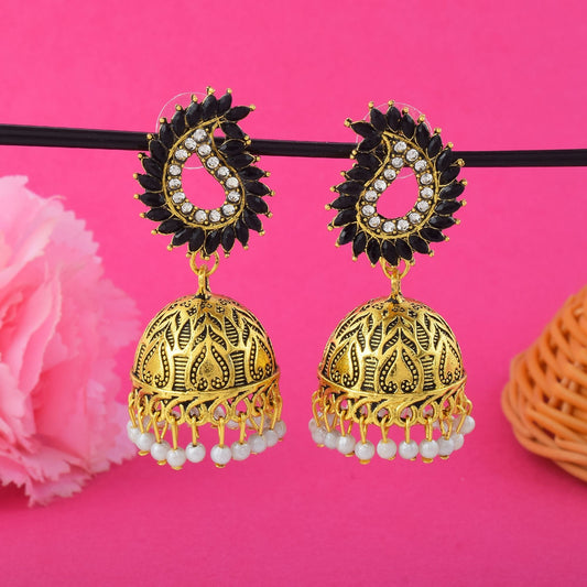 Classic Black Color Oxidised Earrings Perfect For Women’S Fashion Jewelry And Cultural Styling Needs