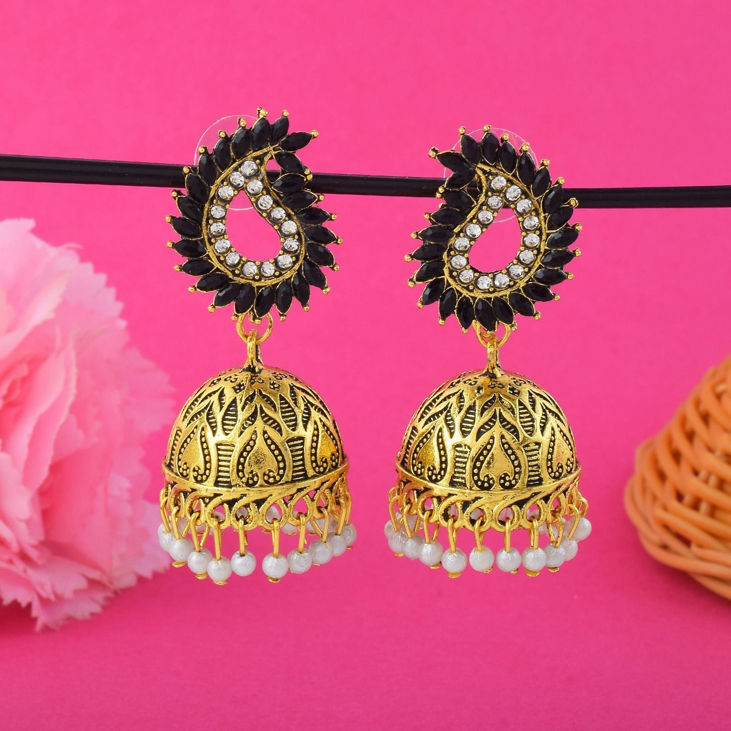 Classic Black Color Oxidised Earrings Perfect For Women’S Fashion Jewelry And Cultural Styling Needs