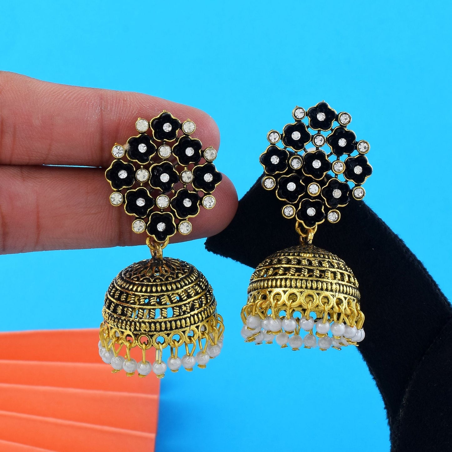 Stylish Black Color Oxidised Earrings Crafted For Festivals, Functions, And Party Outfits Jewelry