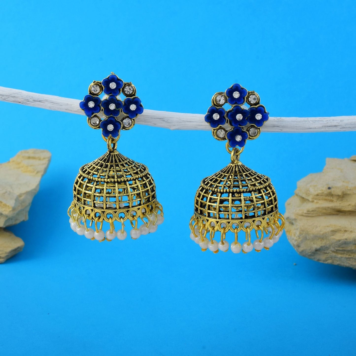 Stylish Blue Color Oxidised Earrings Perfect For Traditional Women’S Jewelry And Ethnic Wear Outfits