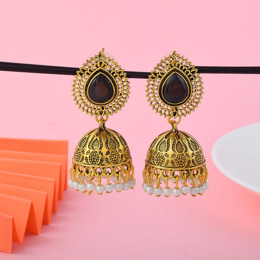 Stilvolle, schwarz oxidierte Ohrringe für Festivals, Partys und ethnischen Modeschmuck für Damen