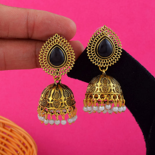 Stilvolle, schwarz oxidierte Ohrringe für Festivals, Partys und ethnischen Modeschmuck für Damen