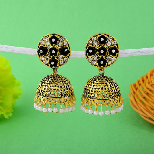 Elegant Black Color Oxidised Earrings Perfect For Brides, Parties, And Cultural Wedding Celebrations
