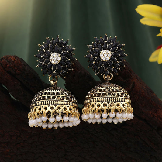 Stilvolle, oxidierte Ohrringe in Schwarz, perfekt für Hochzeiten, Verlobungen und als alltäglichen Modeschmuck