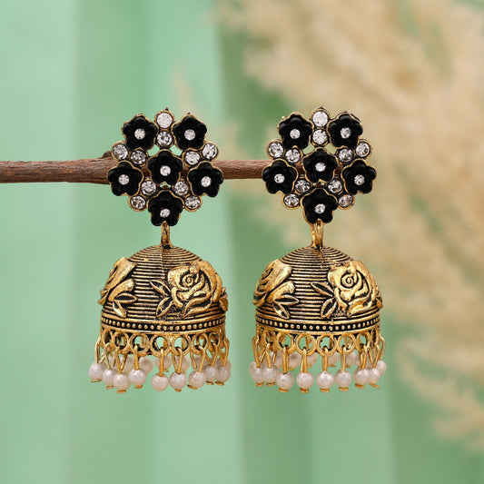Beautiful Black Color Oxidised Earrings Perfect For Women’S Traditional Looks And Fashion Styling