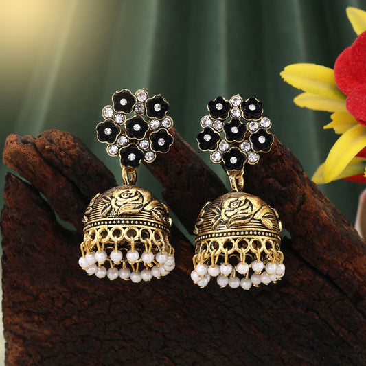 Beautiful Black Color Oxidised Earrings Perfect For Women’S Traditional Looks And Fashion Styling
