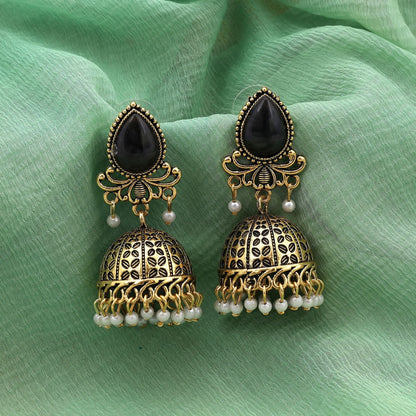 Classic Black Color Oxidised Earrings Crafted For Weddings, Bridal Styling, And Traditional Outfits Jewelry