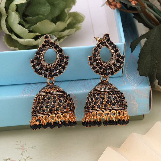 Beautiful Black Color Oxidised Earrings Perfect For Women’S Ethnic Styling, Parties, And Wedding Fashion