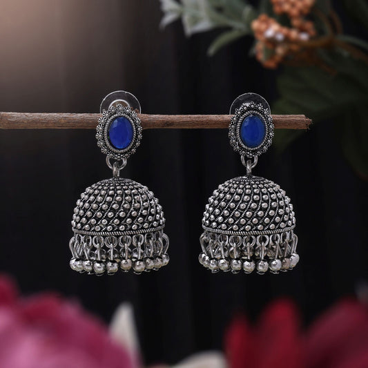 Exclusive Blue Color Oxidised Earrings Crafted For Festivals, Weddings, And Women’S Traditional Fashion Jewelry