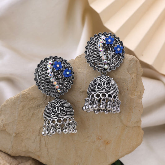 Stylish Blue Color Oxidised Earrings Perfect For Women’S Daily Wear, Bridal Looks, And Party Styling