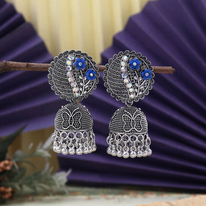 Stylish Blue Color Oxidised Earrings Perfect For Women’S Daily Wear, Bridal Looks, And Party Styling