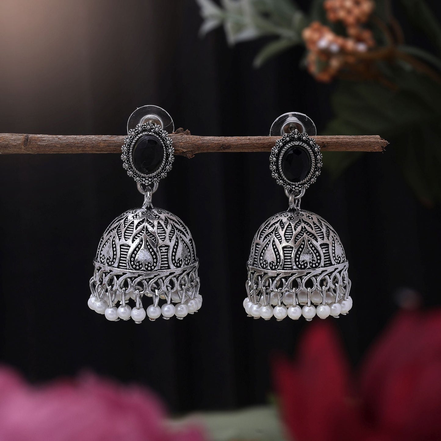 Classic Black Color Oxidised Earrings Designed For Brides, Festivals, And Cultural Women’S Fashion Jewelry