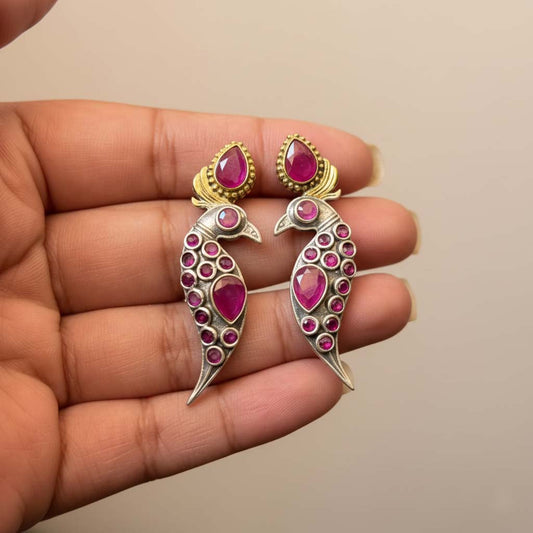 Rani farbene oxidierte Ohrringe mit strahlender zweifarbiger Kunstfertigkeit, perfekt für Hochzeiten und Feiern