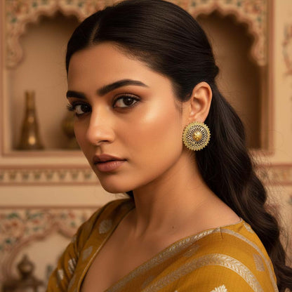 Gold & Silver Color Oxidised Earrings Offering Premium Dual-Tone Shine To Elevate Special Occasions