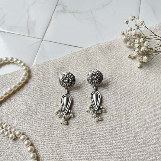Silver Color Oxidised Earrings Offering Timeless Suitable For Daily Traditional Outfits