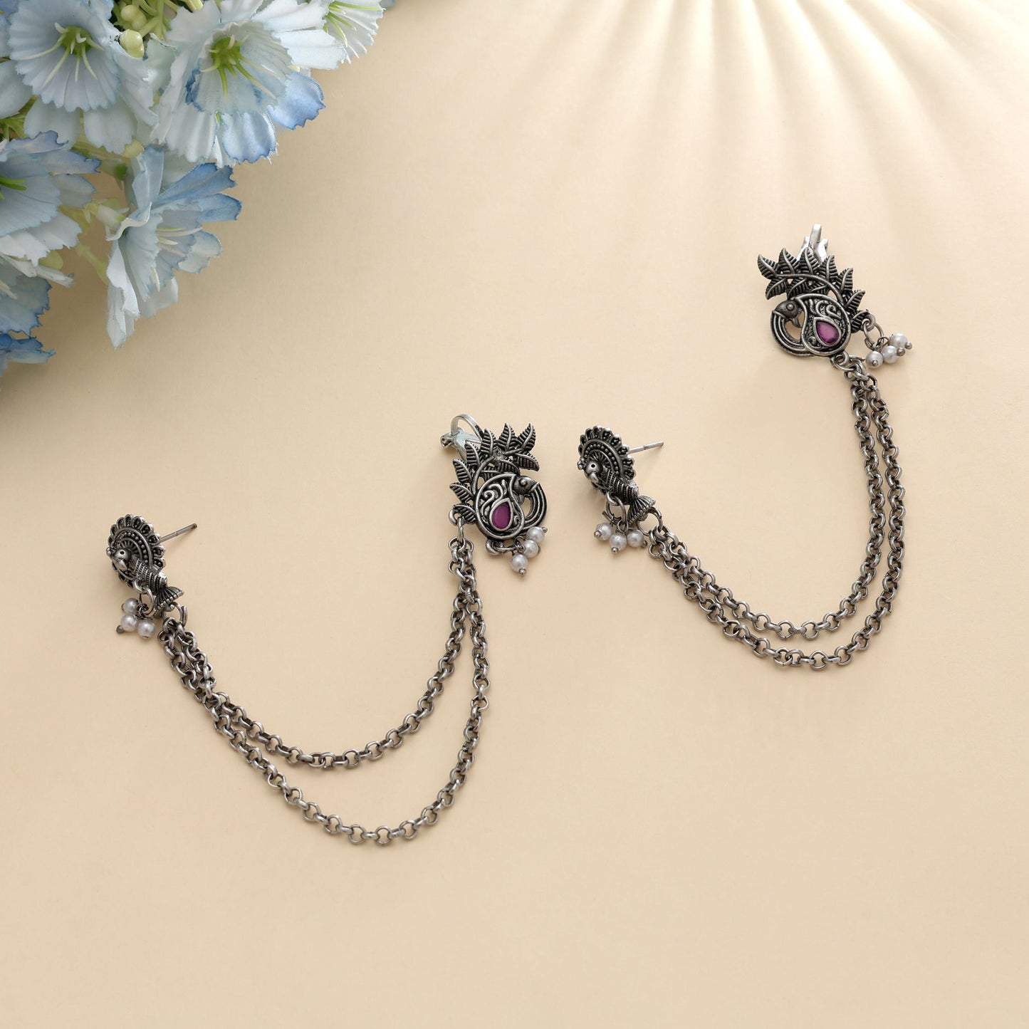Rani Color Oxidised Ear Cuff Königsblaue Ethnische Statement-Schmuckkollektion Design