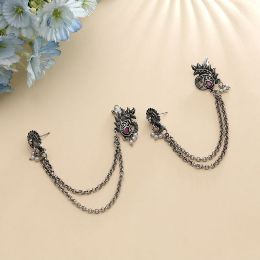Rani Color Oxidised Ear Cuff Königsblaue Ethnische Statement-Schmuckkollektion Design