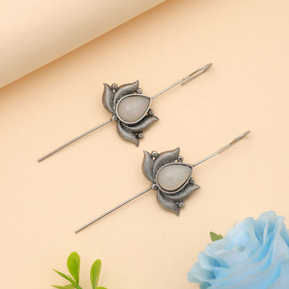 Silberfarbener oxidierter Ohr-Cuff Klassisches minimales ethnisches Schmuckdesign