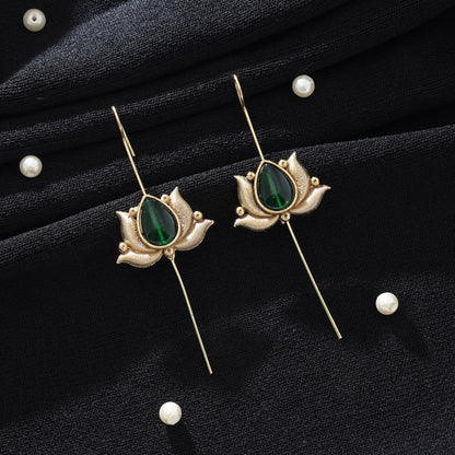 Grüner, oxidierter Ohr-Cuff, Designer, traditioneller Schmuck