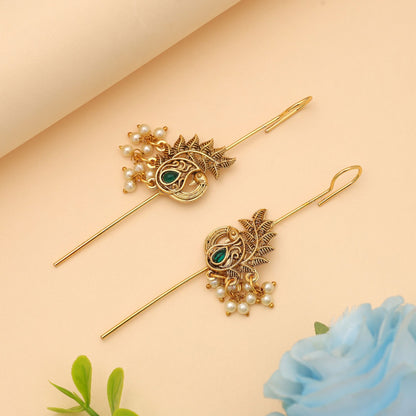 Grüne oxidierte Ohrklemme Klassischer traditioneller Schmuck