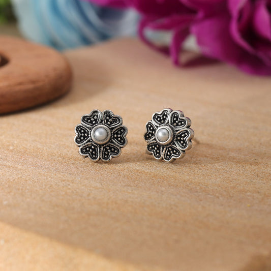 Silver Color Oxidised Earrings Featuring Elegant Tribal Fashion Appeal