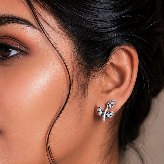Silver Color Oxidised Earrings With Artistic Vintage Inspired Craftsmanship