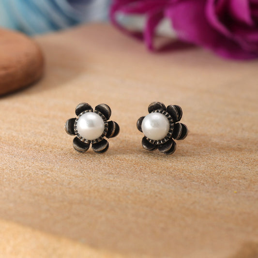 Silver Color Oxidised Earrings For Stylish Festive Traditional Wear