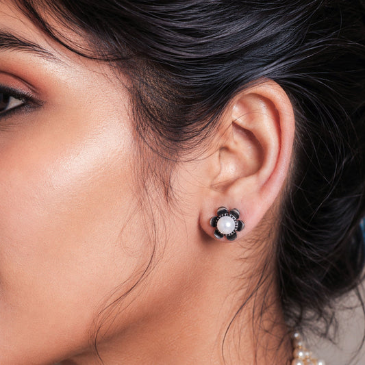 Silver Color Oxidised Earrings For Stylish Festive Traditional Wear