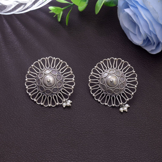 Silver Color Oxidised Earrings For Daily Wear And Festive Styling