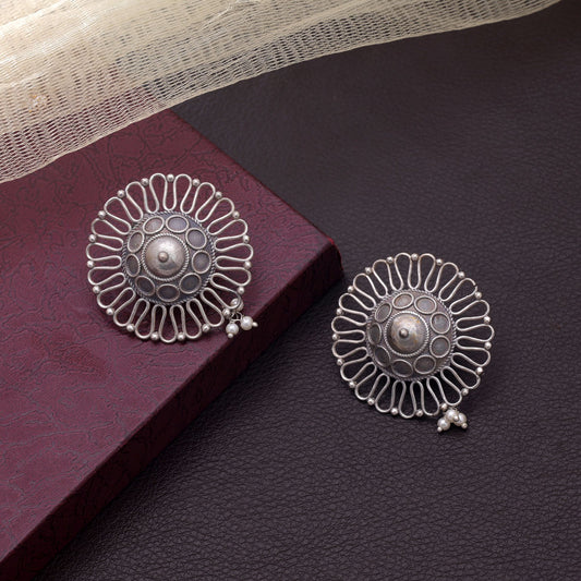 Silver Color Oxidised Earrings For Daily Wear And Festive Styling