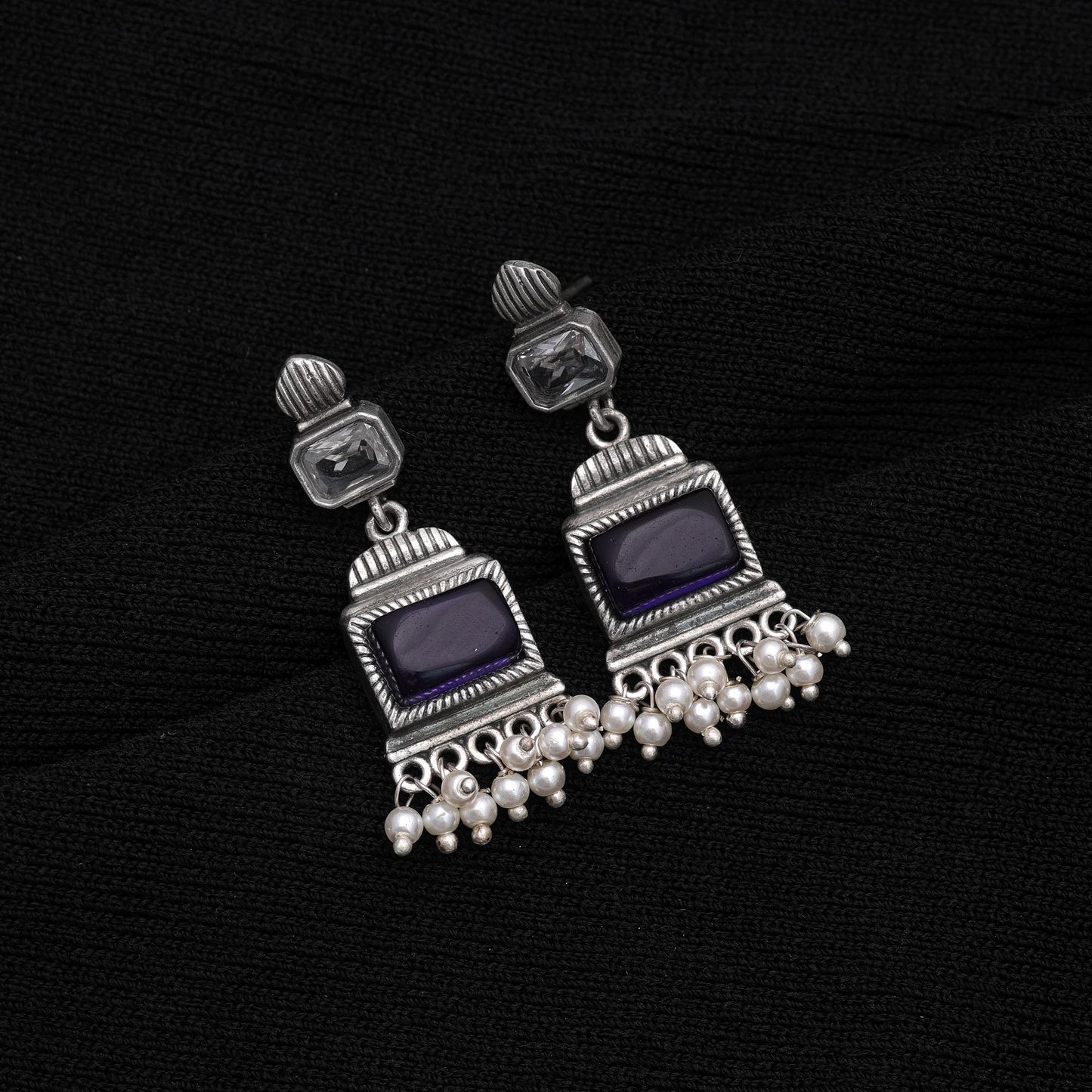 Blue Color Oxidised Earrings With Classic Ethnic Charm And Style