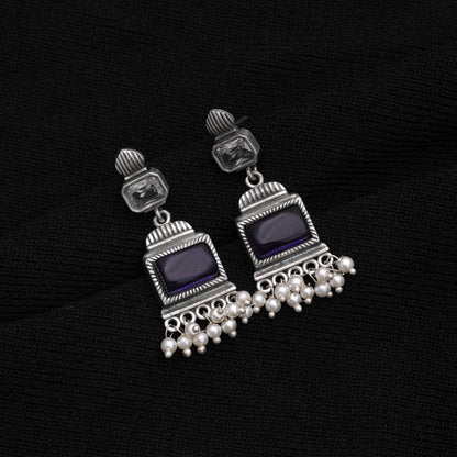 Blue Color Oxidised Earrings With Classic Ethnic Charm And Style