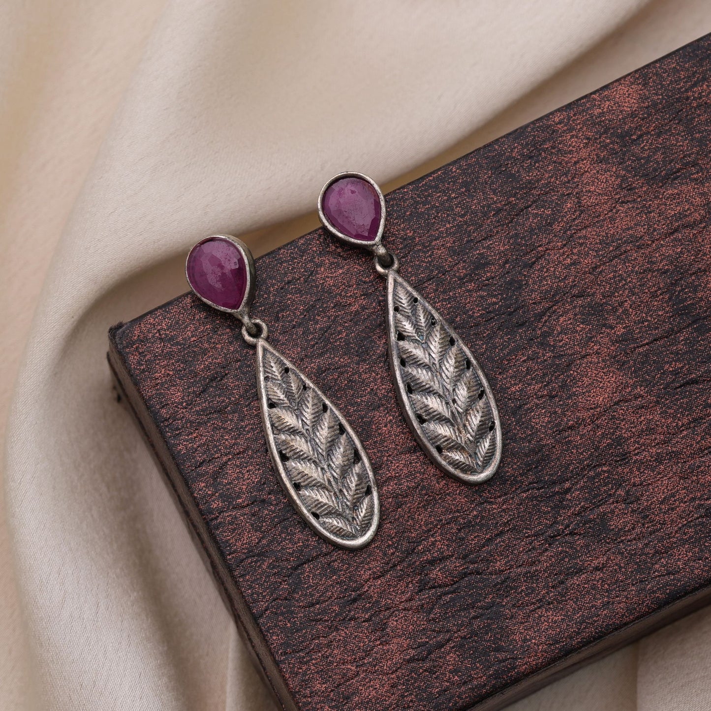 Rani Color Oxidised Earrings With Traditional Handcrafted Style Design