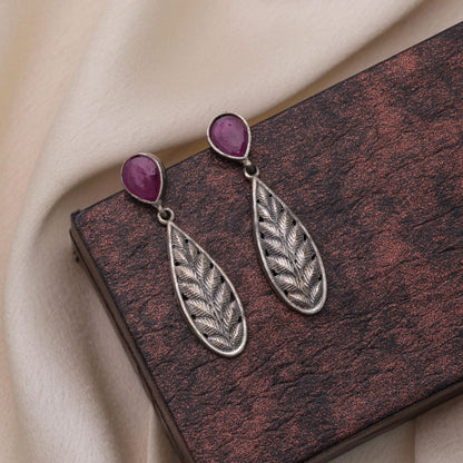 Rani Color Oxidised Earrings With Traditional Handcrafted Style Design