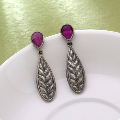 Rani Color Oxidised Earrings With Traditional Handcrafted Style Design