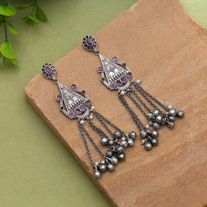 Rani Color Oxidised Earrings With Beautiful Ethnic Fashion Appeal