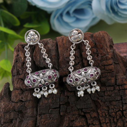 Rani Color Oxidised Earrings With Classic Traditional Design Pattern