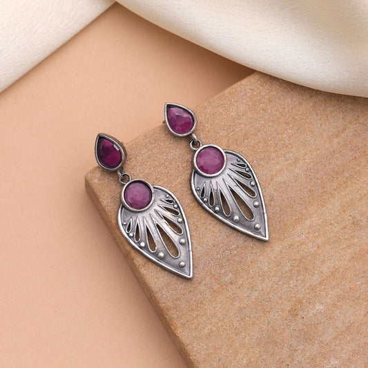 Rani Color Oxidised Earrings With Artistic Handcrafted Traditional Beauty