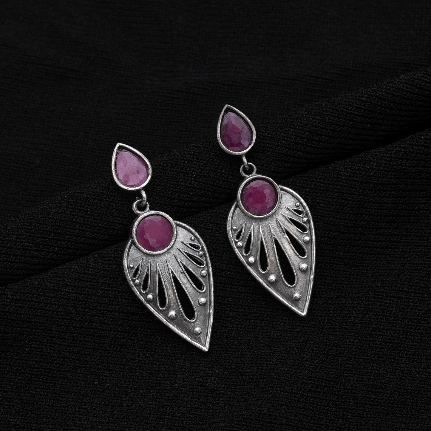 Rani Color Oxidised Earrings With Artistic Handcrafted Traditional Beauty