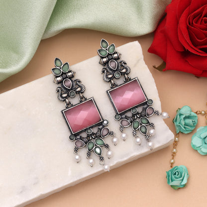 Multi Color Oxidised German Silver Tribal Jhumka