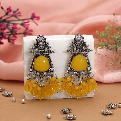 Yellow Color Oxidised German Silver Bright Jhumka